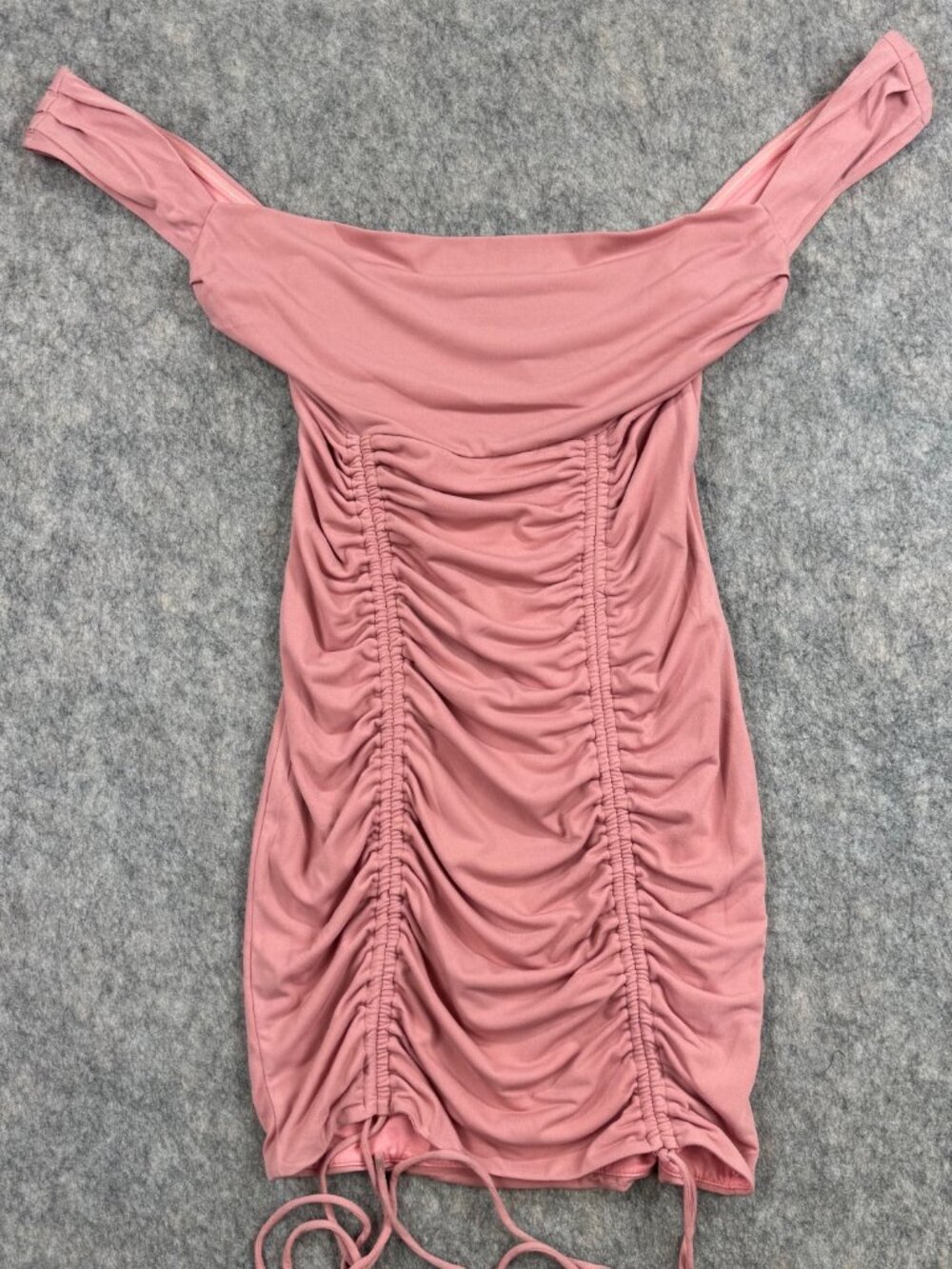 Tiger Mist Dress Cassidy Dusty Pink Ruched Sleeveless Mini Sz S Off Shoulder
